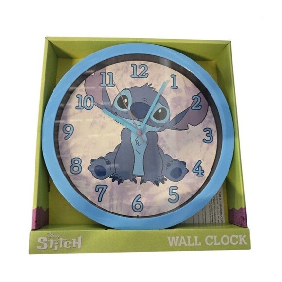 Disney Lilo and Stitch Analog Wall Clock Blue 9.75" AA Battery Powered Kids Room - Picture 1 of 1